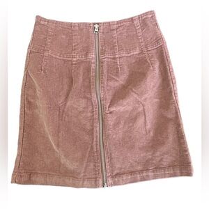 Wild Fable Y2K Corduroy Zip Front Mini Skirt Mauve • Used • Size: 00